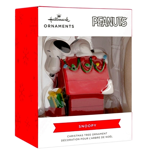 Peanuts Snoopy on Holiday Doghouse Hallmark Christmas Tree Ornament - Picture 2 of 16